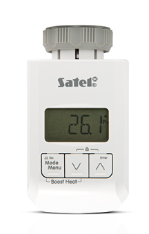 SATEL ART-200 Testa termostatica wireless per radiatori, compatibile con valvole M30x1,5mm e Danfoss RA. Sensore di temperatura integrato