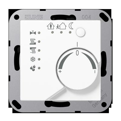 JUNG A2178TSWW KNX room thermostat with integrated bus coupler and 4-channel button interface - alpine white