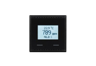 ELSNER 70643 KNX AQS/TH-UP Touch CH Sensor/controller for CO2, temperature, humidity, black