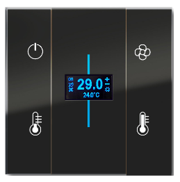 BLUMOTIX BX-F-QQBVT QUBIK VERTICAL Glass thermostat cover 8 buttons 8