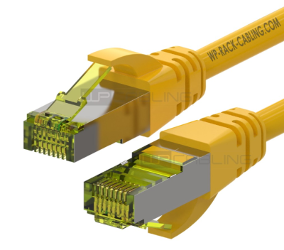 WP RACK WPC-PAT-6ASF002Y CAT 6A S-FTP PIMF PATCH CABLE 0.2m LS0H YELLOW