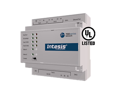 INTESIS IN703DAL0640000 DALI-2 to Modbus TCP & RTU or BACnet/IP & MS/TP Server Application with 1 DALI Channel