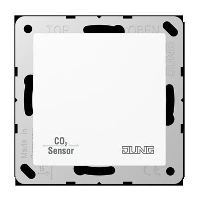 JUNG CO2A2178WW Termostato ambiente KNX con sensore CO2 e umidità aria con accoppiatore bus integrato e interfaccia per pulsanti- 2 canali- bianco alpino