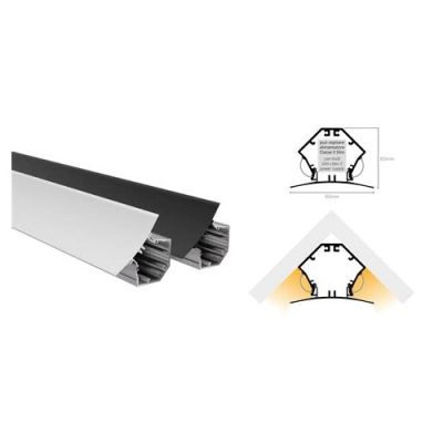 LEDCO PR336/3NE PROFILO ANGOLARE 76 MM. 3 MT. NERO
