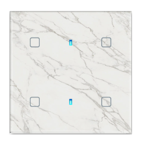 BLUMOTIX BX-F-QWM4 QUBIK MARBLE Glass Cover 4 Buttons 80X80mm White