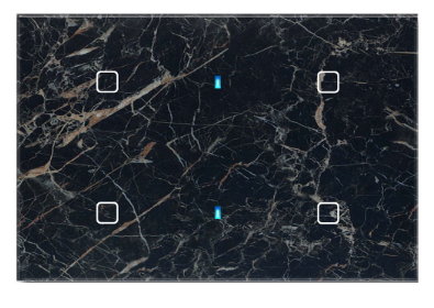 BLUMOTIX BX-F-RBM4 QUBIK MARBLE Glass Cover 4 Buttons 120X80mm Black