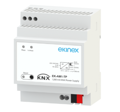 EKINEX EK-AM1-TP 1280 mA bus power supply with 30 Vdc auxiliary output
