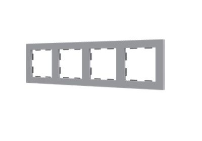 ZENNIO 980000406 ZS55 – Frames for ZS55 switches and sockets, Flat 55 and Tecla 55, 4-gang, silver