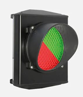 DOMOTIME SML1LRG24V Aluminum traffic light - 1 Lens 2 LED lights at 24 Vac/dc with angled profile