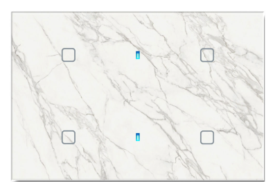 BLUMOTIX BX-F-RWM4 QUBIK MARBLE Glass Cover 4 Buttons 120X80mm White