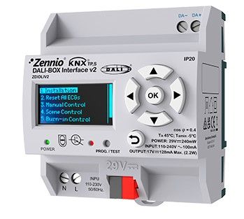 ZENNIO ZDIDLIv2 DALI-BOX Interface v2 KNX-DALI Interface for DIN rail (4.5 units)