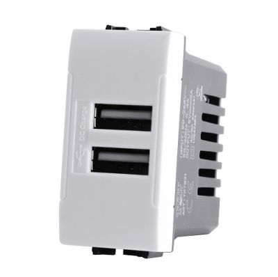 MAPAM 821B Double Usb 2A Socket Art 821B White -