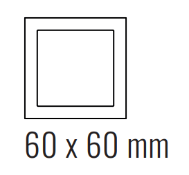 EKINEX EK-PQS-GBQ Placca FF/71 (Form/Flank/NF) quadrata METALLO (ALLUMINIO) - 1 finestra