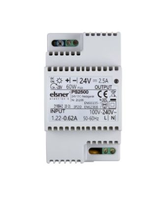 ELSNER 20206 PS2500 - 24 V DC Power Supply Unit, 60 W / 2.5 A