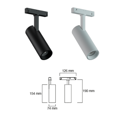 LEDCO MG20LBC/NE SPOT MAGNETICO 48V 20W 3000K NERO