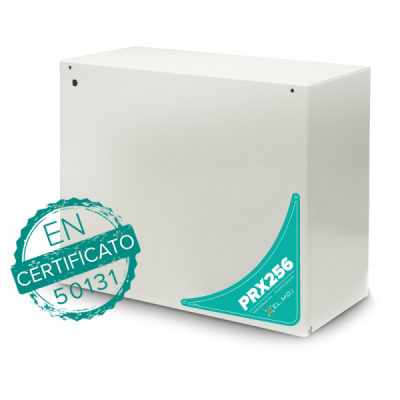 ELMO PRX256 Centrale ibrida cablata/wireless a 256 ingressi con interfaccia LAN integrata e 2 linee seriali RS-485 indipendenti