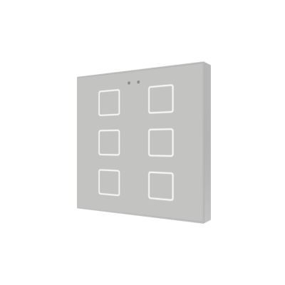 ZENNIO ZVIF6V2S Flat 6 v2 Interruttore touch capacitivo retroilluminato, argento