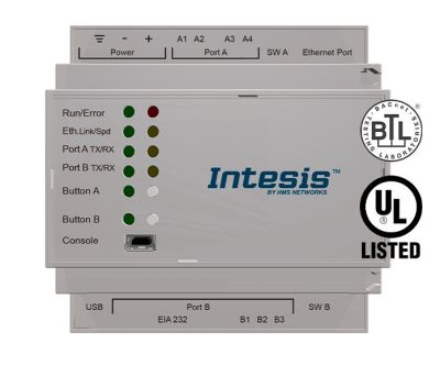 INTESIS INBACLON1000000 Gateway server LonWorks TP/FT-10 a BACnet IP e MS/TP - 100 punti