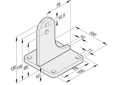 SOMMER Y12295V000 75/115 strut bracket for twist 350 galvanized