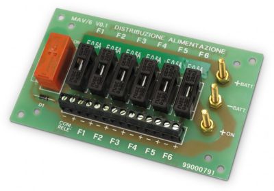 ELMO MAV/6 12 Vcc power distribution module with 6 fuse-protected outputs