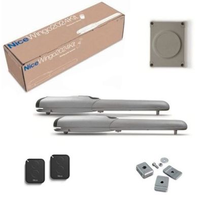 NICE WINGO2024KCE Kit per l’automazione di cancelli a battente con ante fino a 2 m