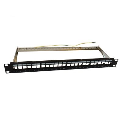 WP RACK WPC-PAN-BS24 PATCH PANEL MODULARE 24 POSTI STP CAT5E/6 CON CABLE MANAGER