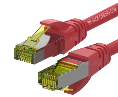 WP RACK WPC-PAT-6ASF005R CAT 6A S-FTP PIMF PATCH CABLE 0.5 m LS0H RED