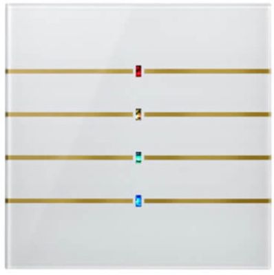 BLUMOTIX BX-F-QKWG-GOLD QUBIK LINE Cover tastiera vetro 8 Pulsanti 80X80mm Bianco