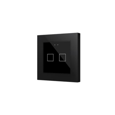 ZENNIO ZVIF55X2V2A Interruttore touch capacitivo retroilluminato (55 x 55 mm) 2 tasti, nero
