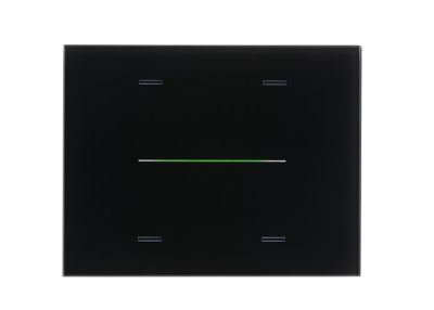 EELECTRON 9025GL304L03 PULSANTE VETRO CAPACITIVO KNX, NERO 3 MODULI  VETRO 4 CANALI