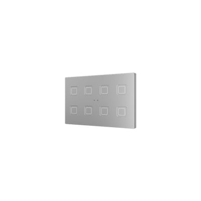 ZENNIO ZVITXLX8S TECLA XL backlit 8-key capacitive touch switch, silver