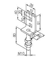 NICE 692.00.00 Adjustable bracket for 10 mm square pin (to be necessarily coupled with art. 525.10013/AX)