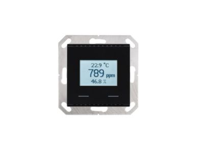 ELSNER 70973 70973 KNX VOC/TH-UP Touch Room Controller, Mixed Gas/ Temperature/Humidity, black