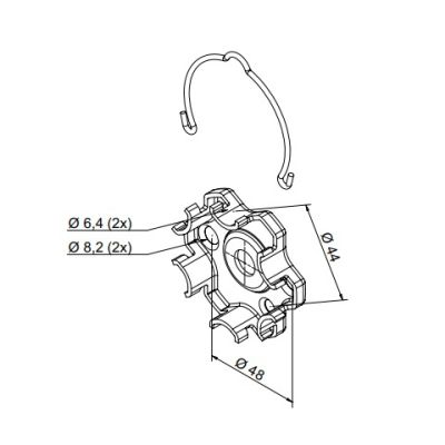 NICE 703.16.00 Compact aluminum support, with spring, for Era M SH