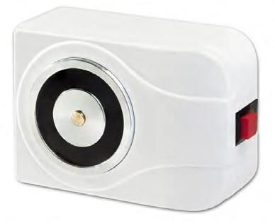 INIM INCENDIO S20050B01 Fermo elettromagnetico con pulsante di sblocco e copertura in ABS colore bianco