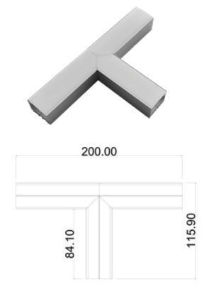 LEDCO CO230T "GIUNZIONE ""T"" PER PROFILO SCOMPARSA PR230"