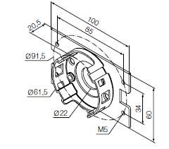 NICE 701.57.00 Compact support, with 100x60 flange