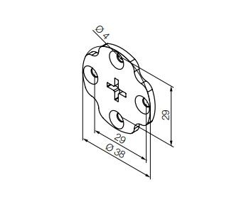NICE 1023.01.00 Universal white adapter compatible with Rollease R8 series supports (29 mm center distance)