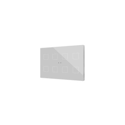 ZENNIO ZVIFXLX8S  Interruttori touch capacitivi retroilluminati personalizzabili della famiglia Flat con sensore di prossimità e design piatto (9 mm) in formato XL 8 tasti, argento