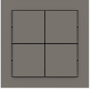 EKINEX EK-T4Q-FGL Kit 4 tasti Linea 71  quadrati (30X30)   Fenix NTM Colore Griogio Londra