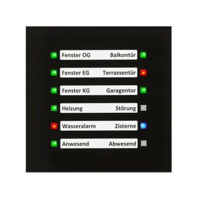 MDT SCN-GLED1S.01S Indicatore LED 55mm, vetro nero