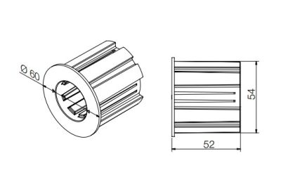 NICE 1008.20.00 White cap kit for 60 mm Acmeda type roller, for 35/45 mm motors