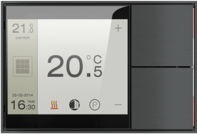 EKINEX EK-EF2-TP Touch&See control and display unit with 2-channel button - green/blue LEDs