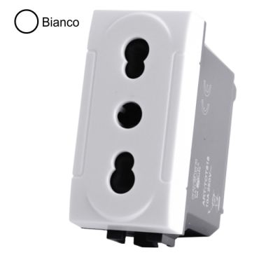 MAPAM 818B Bivalent Socket (16A-250V) Art 818B 2P White -