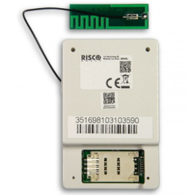 RISCO RP432G400EUA Multi-Socket 4G plug-in module, supports only data and SMS (no voice), supplied with an antenna compatible with a polycarbonate container