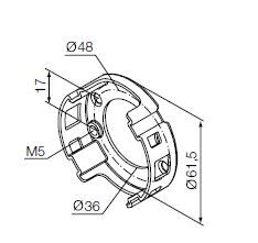 NICE 701.50.00 Compact support, with 2 M5 holes. Era M series supports, diameter 45 mm