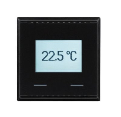 ELSNER 70634 KNX T-UP Touch CH- jet black RAL 9005 KNX Temperature Sensor with Touch Buttons
