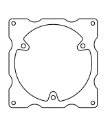 EKINEX EK-SM1-CHT Substitute metal support for assembling civil series components (Feller 60x60 mm) triple socket