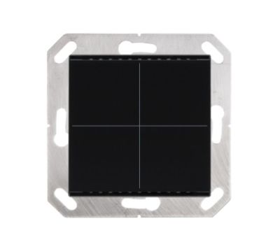 ELSNER 70882 Cala KNX M4-T- jet black RAL 9005 4-gang Push Button