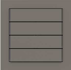 EKINEX EK-T4R-FGL kit of 4 horizontal rectangular Linea 71 buttons (60 x 15) in london gray colour